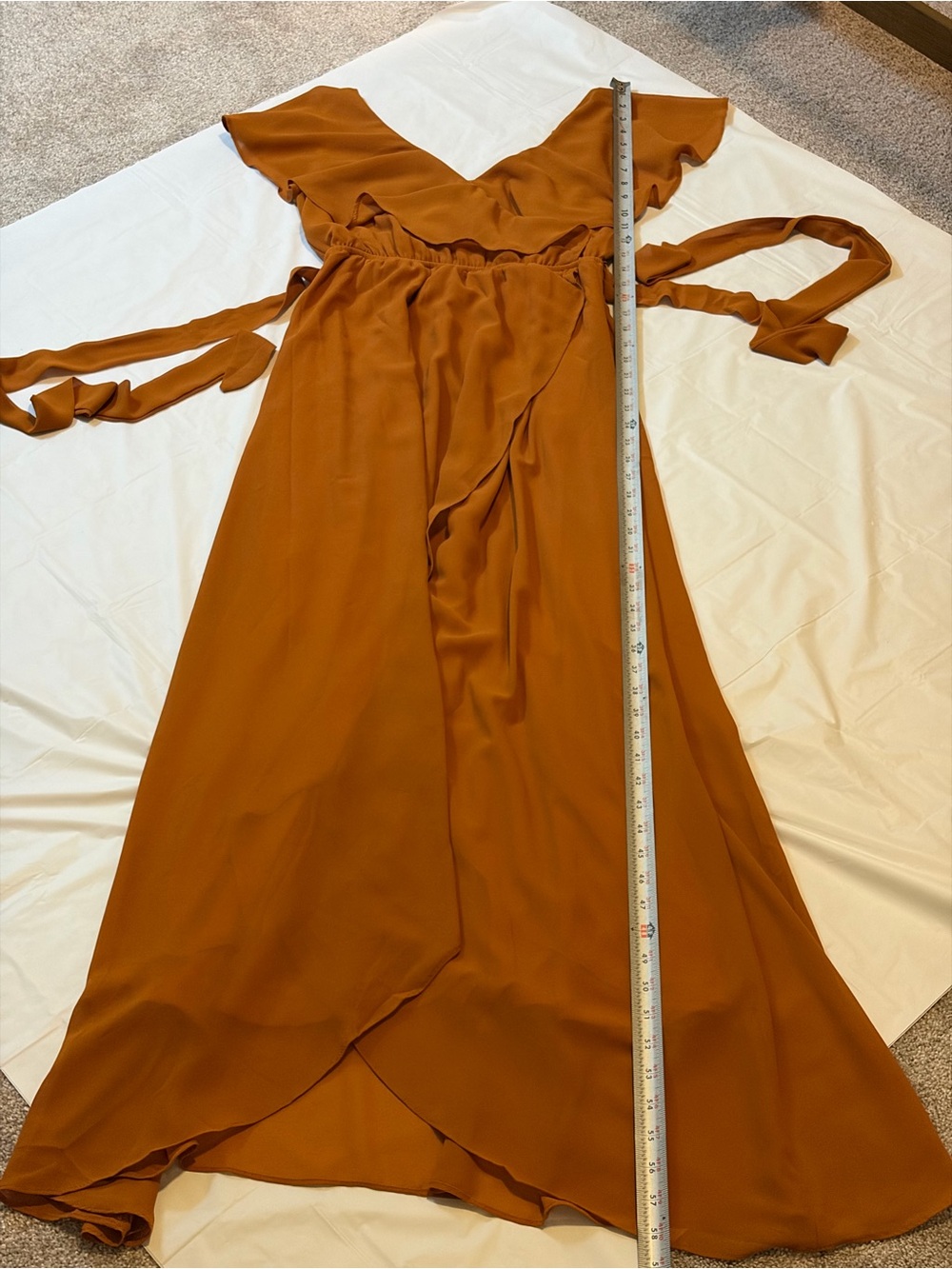 Baltic Born Rust Orange Ruffle Maxi Dress - Picture 8 of 11